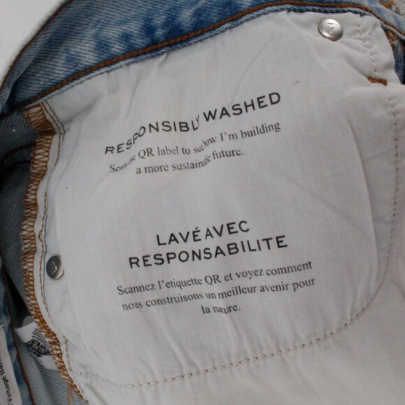 frame jean shorts womens 29 11" le vintage bermuda destroyed cotton blend frayed - Picture 8 of 9